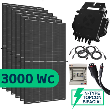 Kit Solaire Autoconsommation 3000 Watts - DMEGC 500 Biverre et Bifacial - APSystems DS3-H