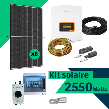 Kit solaire autoconsommation 2580 Watts (Trina 430 et onduleur Solis) monophasé