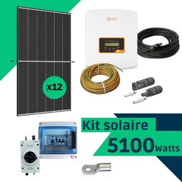 Kit solaire autoconsommation 5100 Watts (Trina 425 et onduleur Solis) monophasé