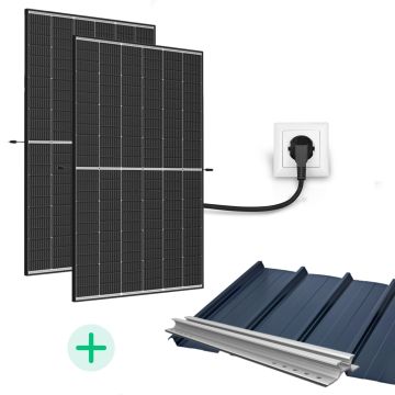 Kit Solaire Plug And Play 820 Wc - Fixations au choix-Toit bac acier-1 ligne de 2 panneaux