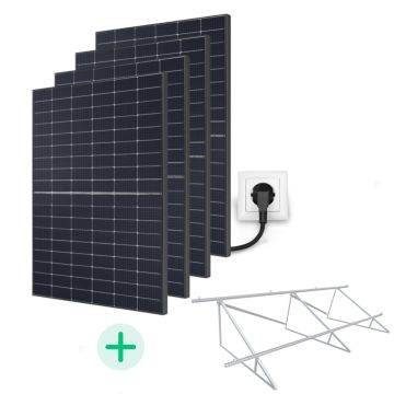 Kit solaire Plug And Play 1640 Wc - Fixationss au choix-Pose au sol-1 ligne de 4 panneaux