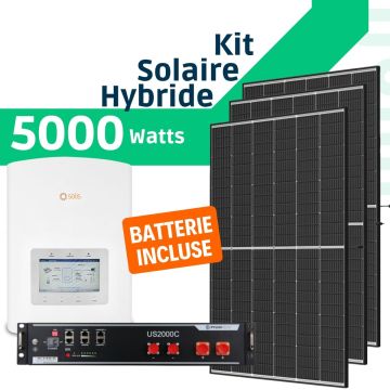 Kit solaire 5000W avec batterie 2,4kWh - monophasé - sans fixations
