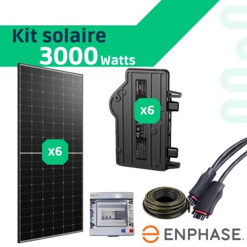 Kit Solaire Autoconsommation 3000 Wc DMEGC 500 Bifacial Enphase IQ8P