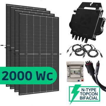 Kit Solaire Autoconsommation 2000 Watts - DMEGC 500 Biverre et Bifacial - APSystems DS3-H
