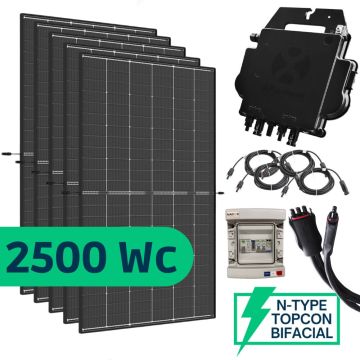 Kit Solaire Autoconsommation 2500 Watts - DMEGC 500 Biverre et Bifacial - APSystems DS3-H