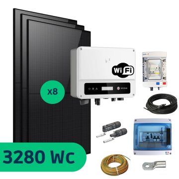 Kit Solaire Autoconsommation 3280 Wc Full Black N-Type QN Solar Goodwe