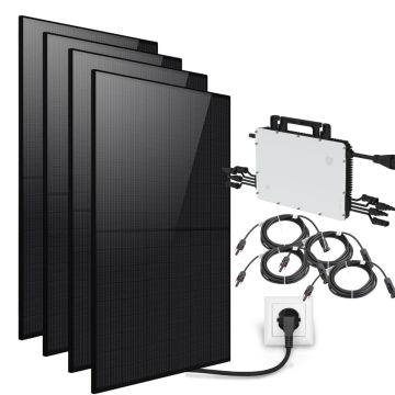 Kit Solaire Plug And Play 1600 Wc, Longi Full Black, Hoymiles, Fixations au choix