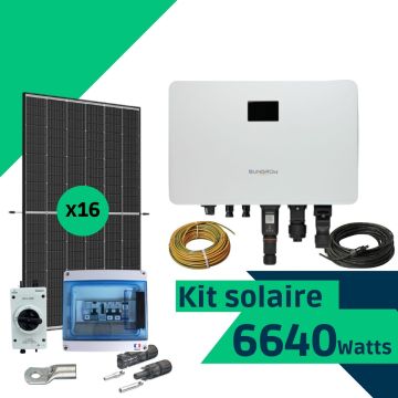 Kit solaire autoconsommation 6640 Wc - monophasé - sans fixations
