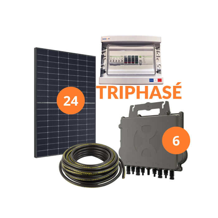 Kit solaire autoconsommation 12kW - micro-onduleur - triphasé