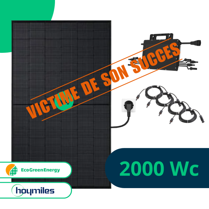 Kit Solaire Plug And Play 2000 Wc Bifacial Full Black - Eco Green Energy Hoymiles main product photo