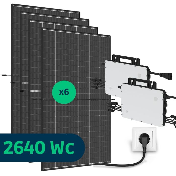 Kit Solaire Plug And Play 2640 Wc, DMEGC 440 Bifacial, Hoymiles, 2 prises main product photo