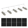 Kit de fixation POSE AU SOL pour 1 ligne de 5 panneaux H30 en PORTRAIT (inclinaison réglable)