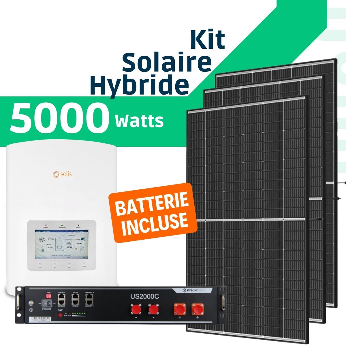 Kit Solaire Hybride complet - 5Kw Monophasé. – www.misterelec.ma