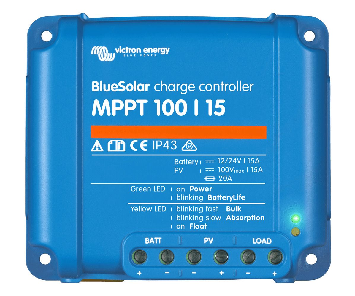 Regulateur de charge solaire MPPT 15A 12/24V Bluesolar Victron Energy