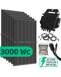 Kit Solaire Autoconsommation 3000 Watts - DMEGC 500 Biverre et Bifacial - APSystems DS3-H