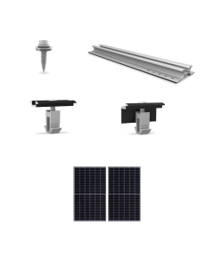 Kit de fixation sur bac acier - 1 ligne de 2 panneaux en portrait 2.0
