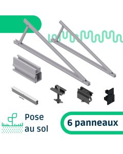 Kit de fixation pose au sol à 30° pour une rangée de 6 panneaux