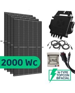 Kit Solaire Autoconsommation 2000 Watts - DMEGC 500 Biverre et Bifacial - APSystems DS3-H