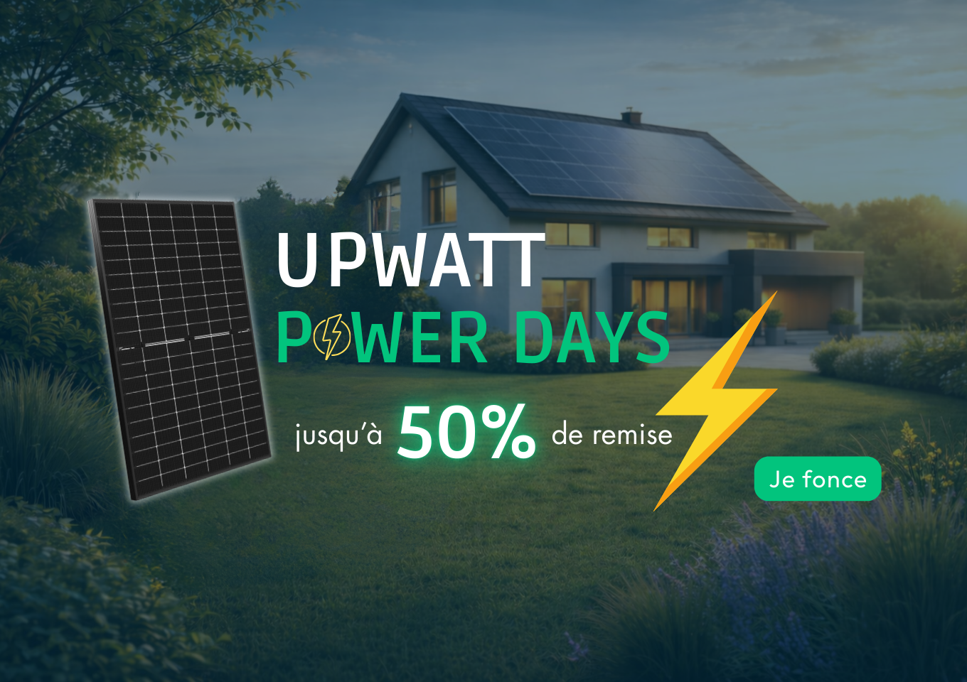 Panneaux solaires : &eacute;quipez vous avec Upwatt ! 