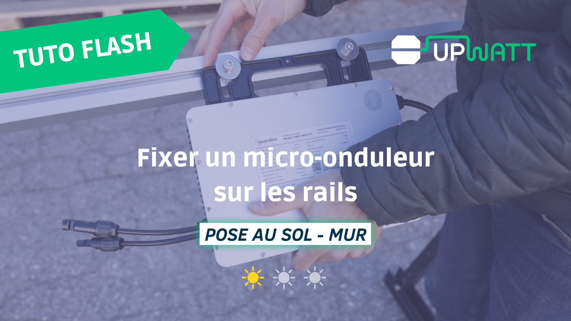 Branchement du micro-onduleur sur une structure pose au sol si besoin