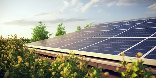 Panneaux photovoltaïques sur le toit d'une maison