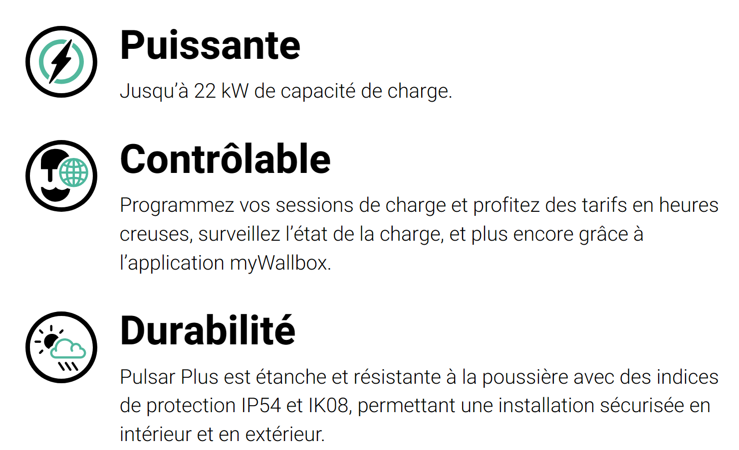 Wallbox Kit Pulsar Plus (chargeur de véhicule électrique, compteur de  puissance et câble dock) 22 kW, 5 m, T2 Noir